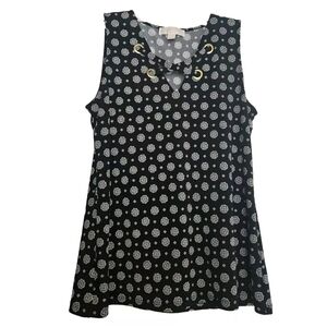 Michael Michael Kors Womans Sleeveless Blouse Top Multi-Color Size Medium